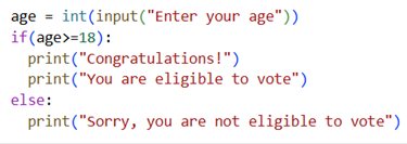 Correct indentation example