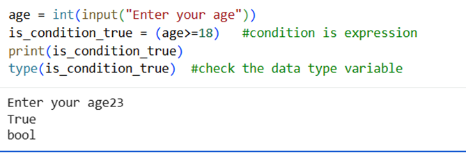 Boolean condition example